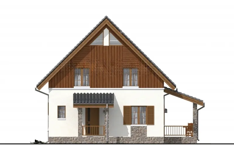 Каркасно-щитовой дом с мансардой, 121,3 м² — фасад 1