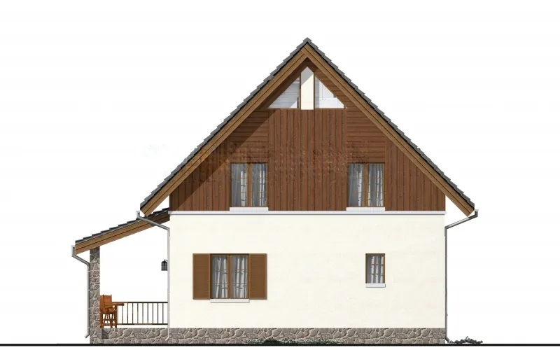Каркасно-щитовой дом с мансардой, 121,3 м² — фасад 3