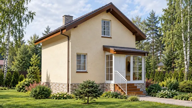 Каркасный дом с мансардой, 56,9 м² — готовый дом на участке