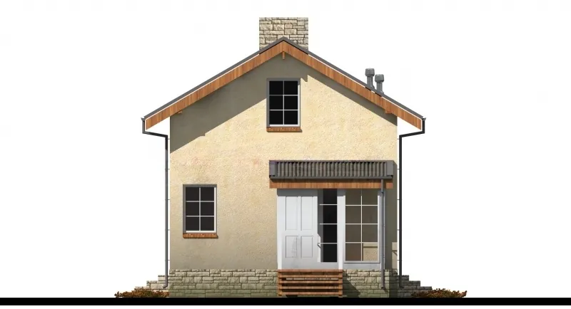 Каркасный дом с мансардой, 56,9 м² — фасад 1