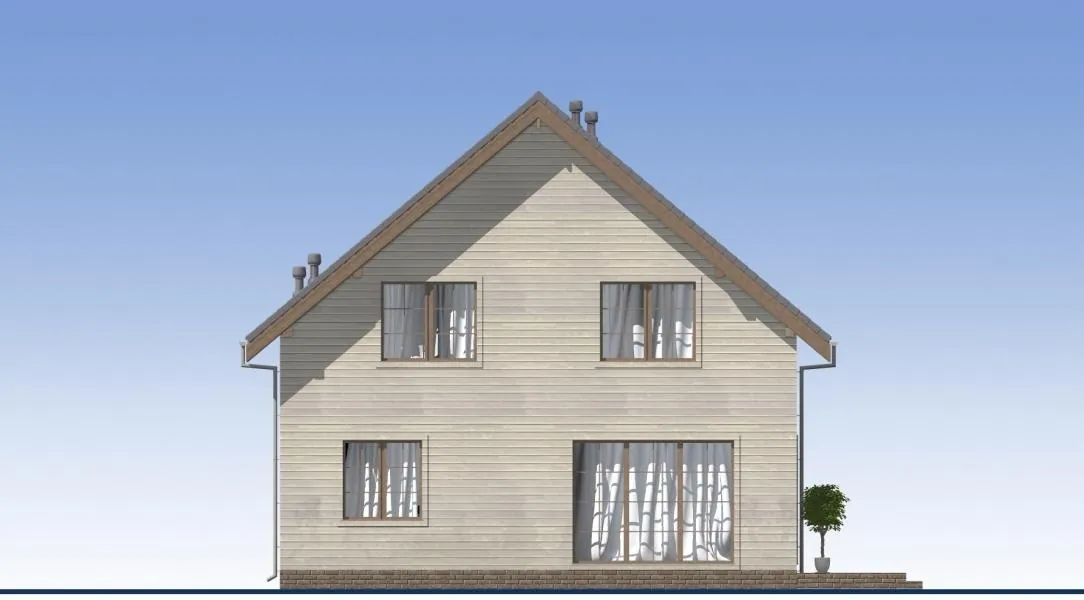 Каркасный дом с мансардой, 147,4 м² — фасад 3