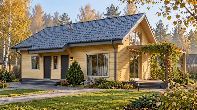 Одноэтажный каркасный дом, 59,9 м² — готовый дом на участке