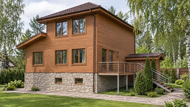 Двухэтажный каркасный дом с мансардой и подвалом, 150,1 м² — готовый дом на участке