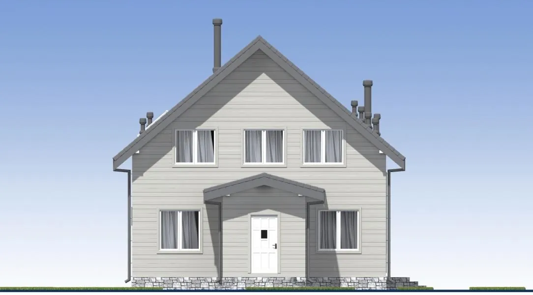 Каркасный дом с мансардой, 134,3 м² — фасад 1