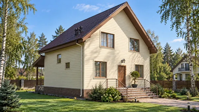 Каркасный дом с мансардой, 147,4 м² — готовый дом на участке