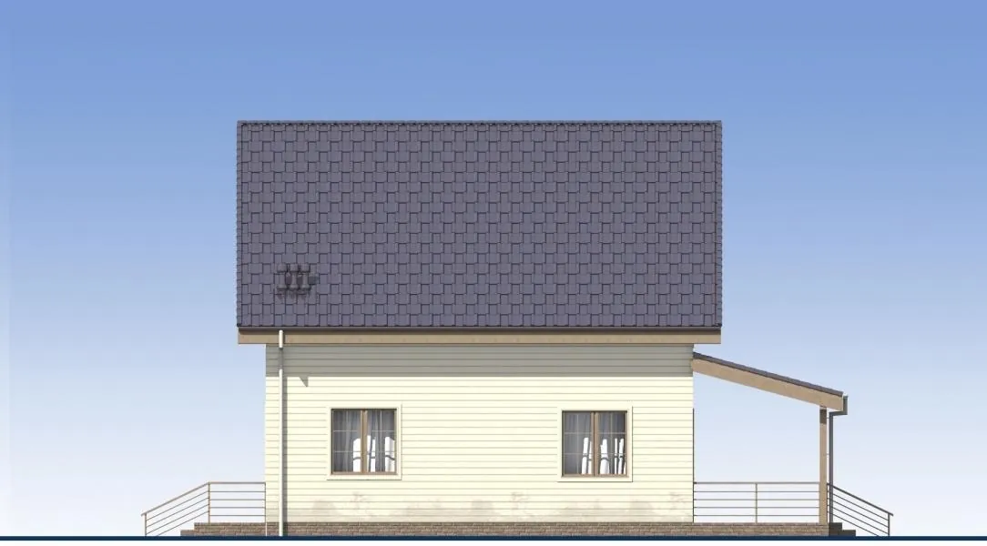 Каркасный дом с мансардой, 147,4 м² — фасад 2