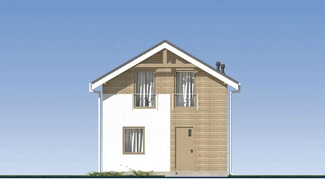 Каркасный дом с мансардой, 111,1 м² — фасад 1