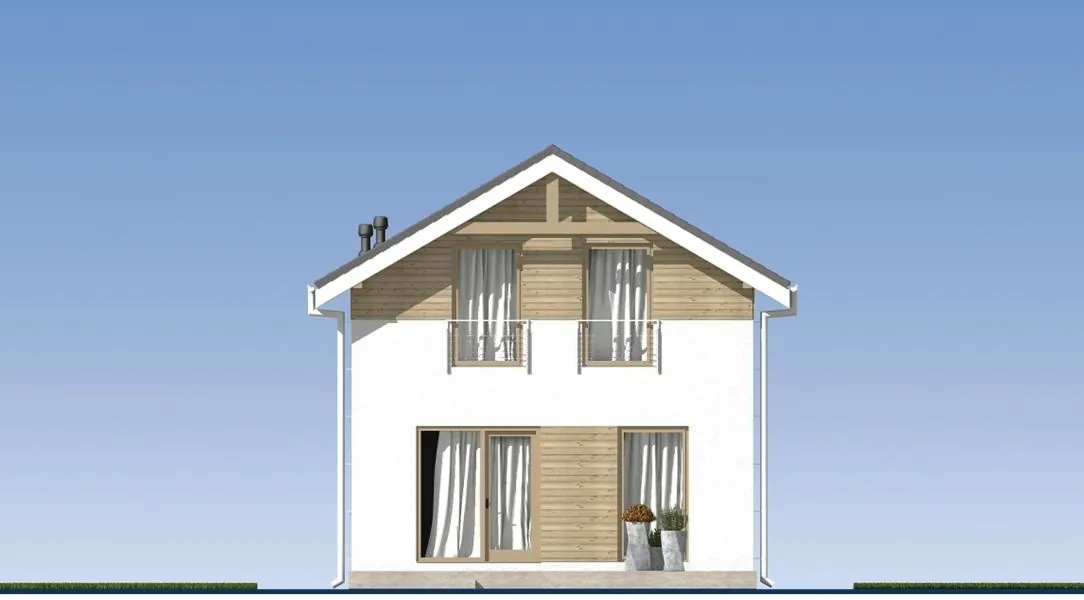 Каркасный дом с мансардой, 111,1 м² — фасад 3