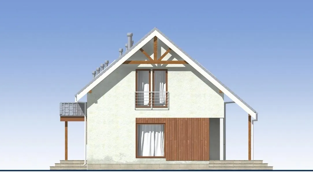 Каркасный дом с мансардой, 101,6 м² — фасад 2