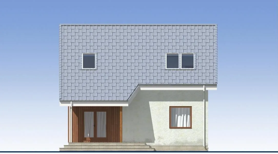Каркасный дом с мансардой, 101,6 м² — фасад 3
