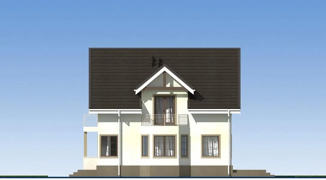 Каркасный дом с мансардой и гаражом, 196,5 м² — фасад 2