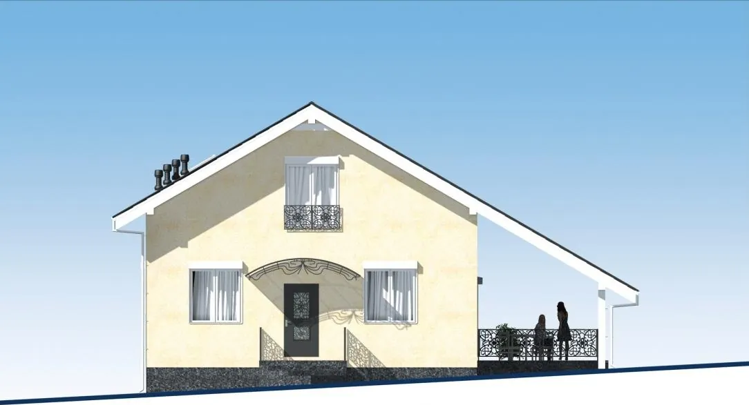 Каркасный дом с мансардой, 113 м² — фасад 1