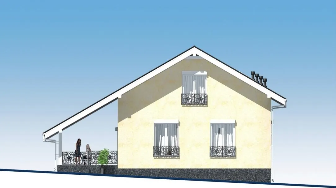 Каркасный дом с мансардой, 113 м² — фасад 3
