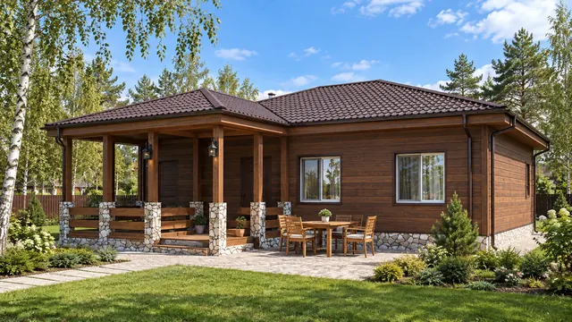 Одноэтажный каркасный дом, 93,7 м² — готовый дом на участке