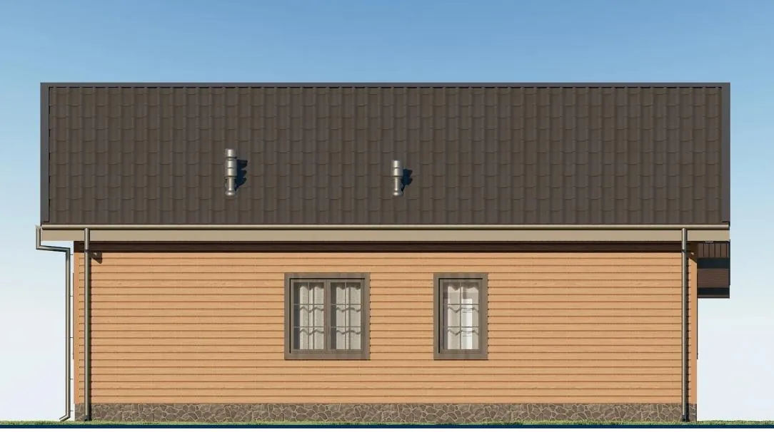 Одноэтажный каркасный дом, 90,9 м² — фасад 3