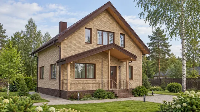 Каркасный дом с мансардой, 101 м² — готовый дом на участке