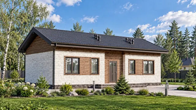 Одноэтажный каркасный дом, 87,7 м² — готовый дом на участке