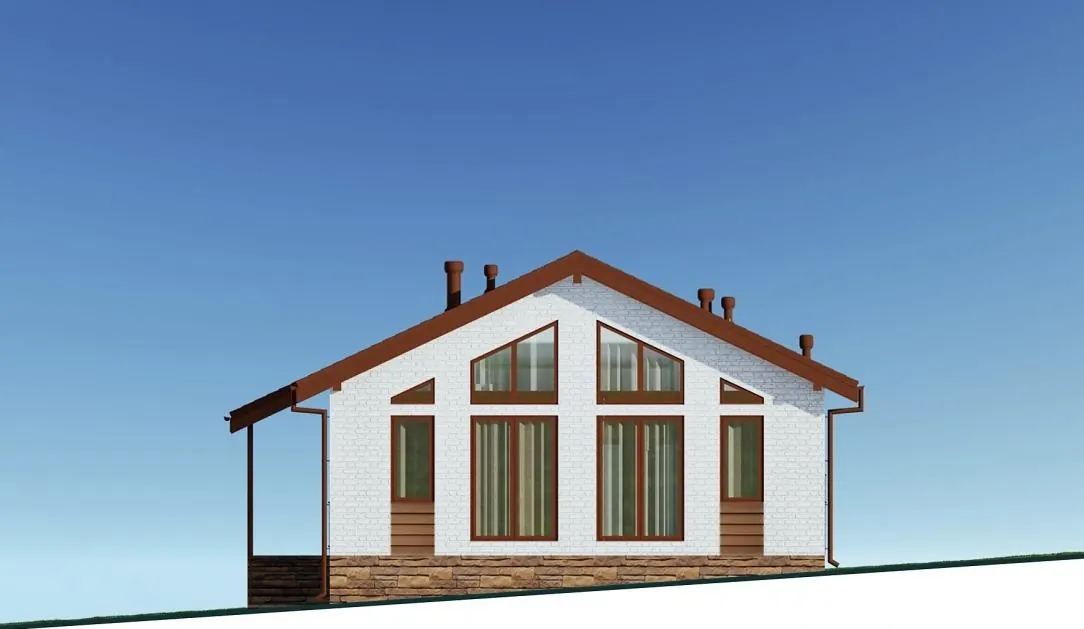 Одноэтажный каркасный дом, 111,5 м² — фасад 1