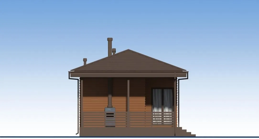 Каркасная баня, 30,4 м² — фасад 2